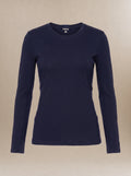 women's navy blue, long-sleeve underscrub shirt. 