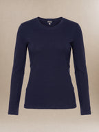 women's navy blue, long-sleeve underscrub shirt. 
